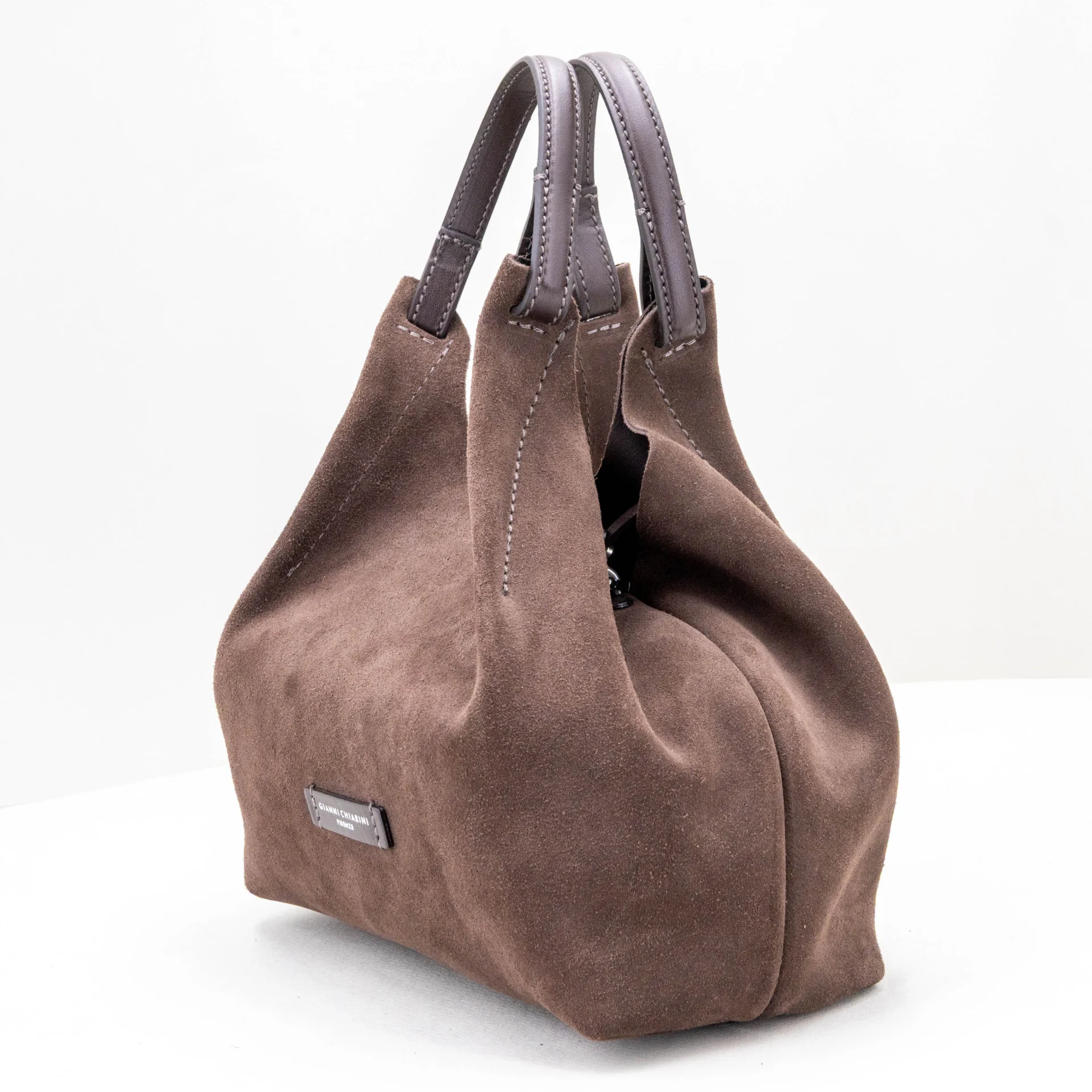 borsa donna in pelle scamosciata marrone