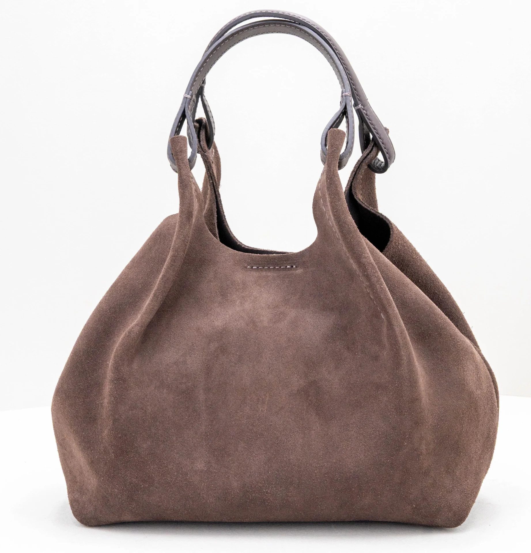 borsa donna in pelle scamosciata marrone
