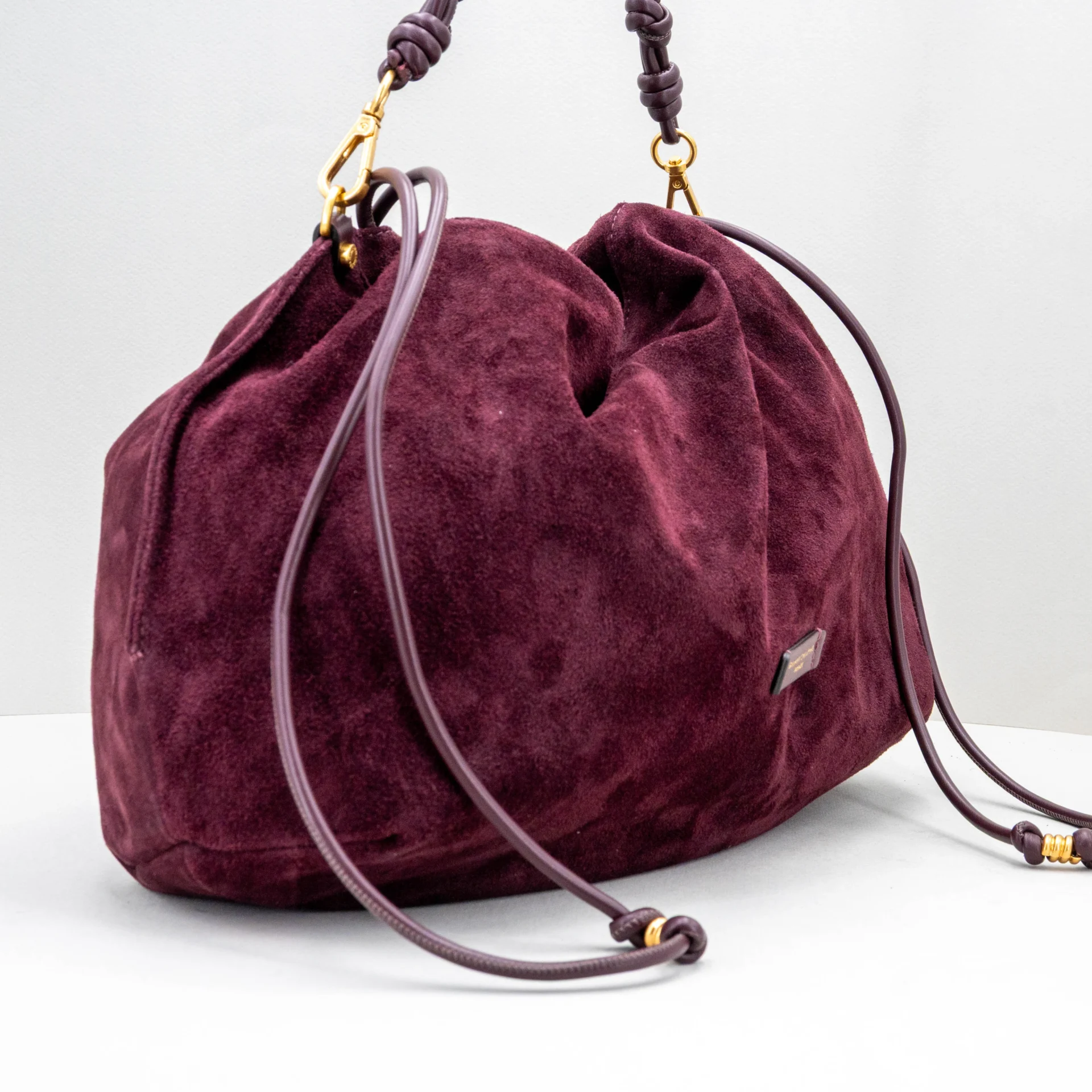 borsa da donna in camoscio bordeaux elegante