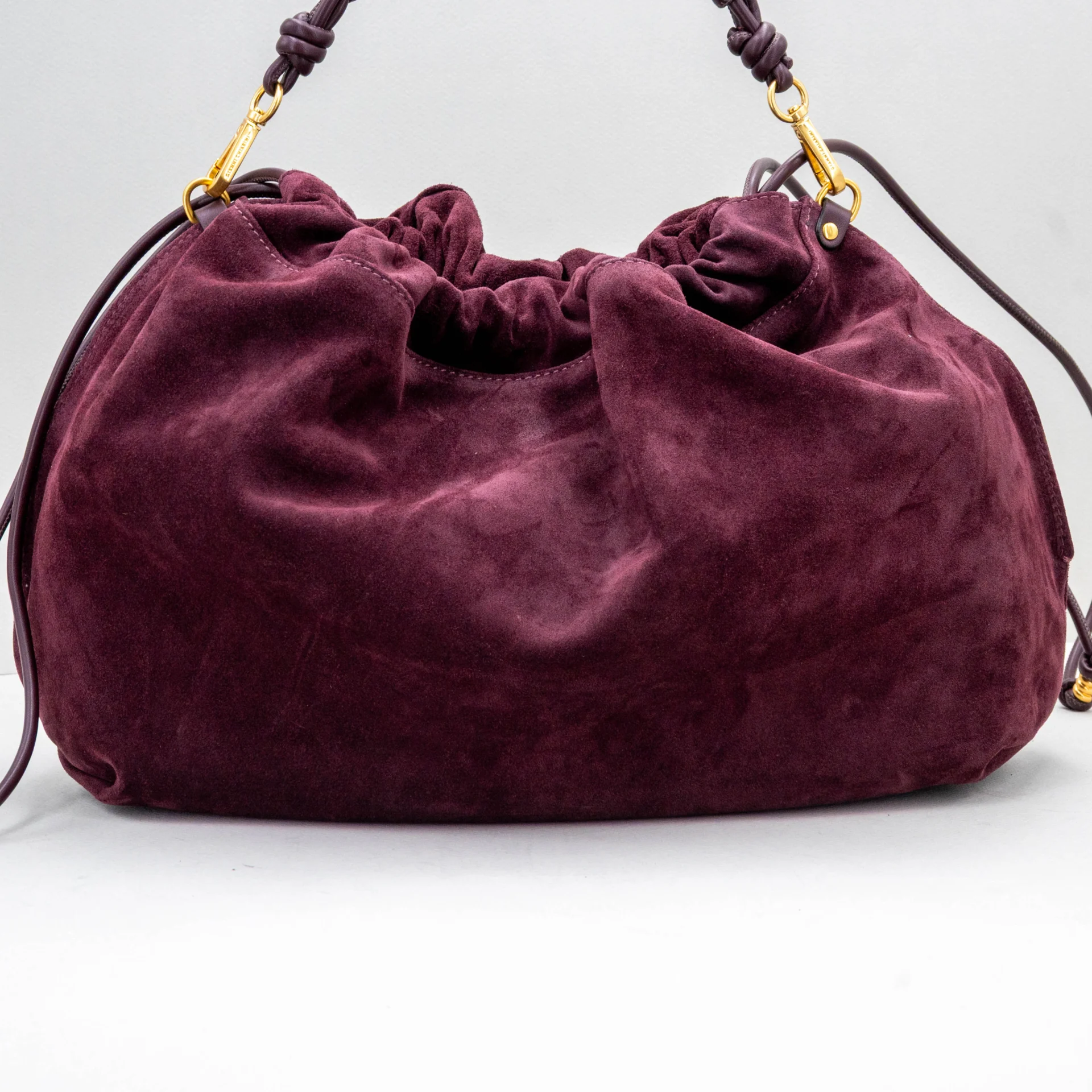 borsa da donna in camoscio bordeaux elegante
