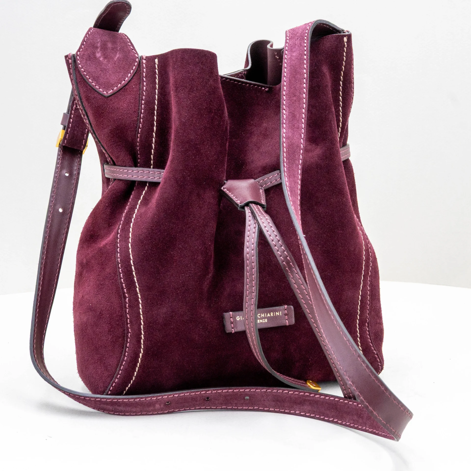 borsa donna a secchiello bordeaux