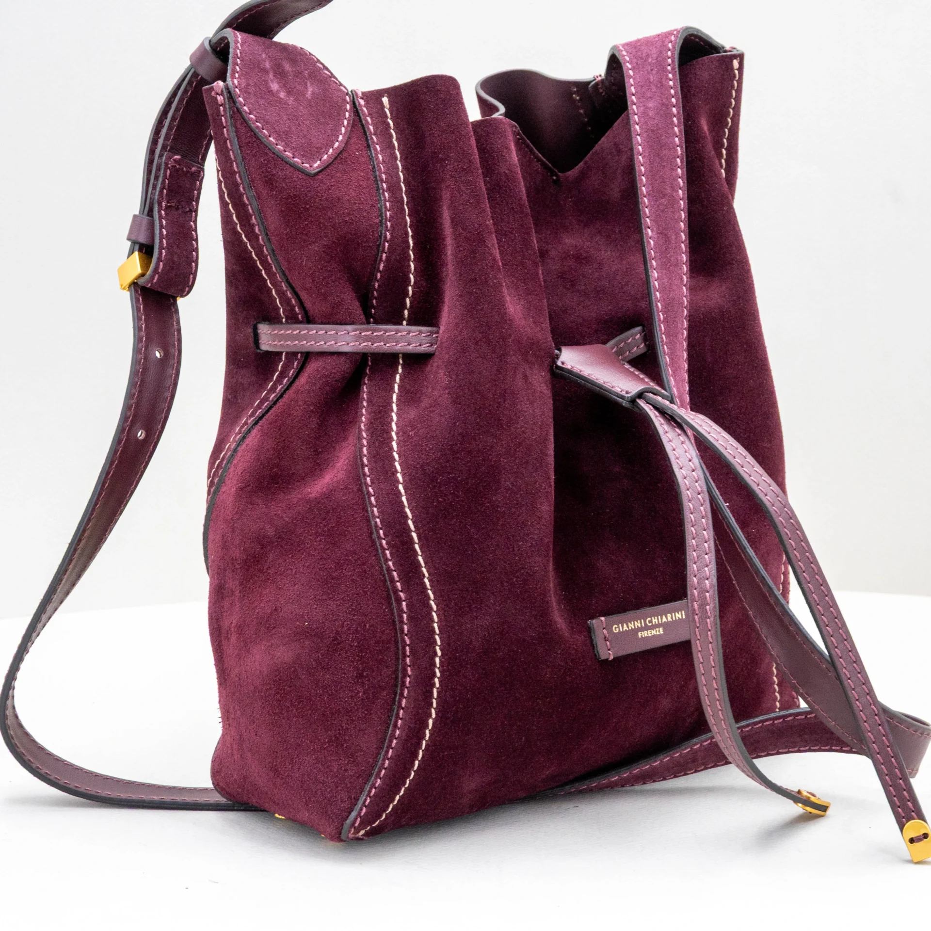 borsa donna a secchiello bordeaux