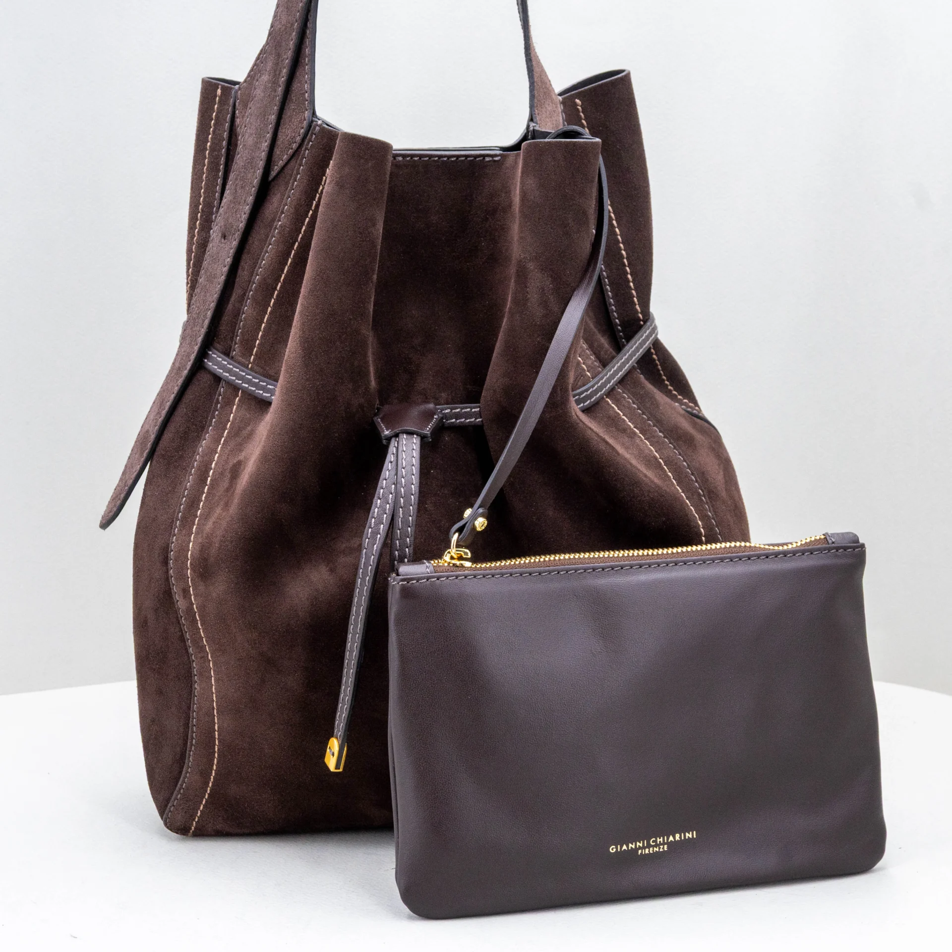 borsa donna a secchiello marrone