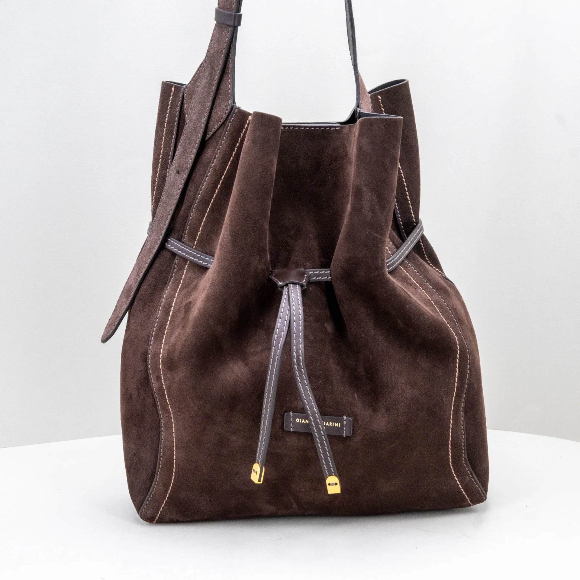 borsa donna a secchiello marrone