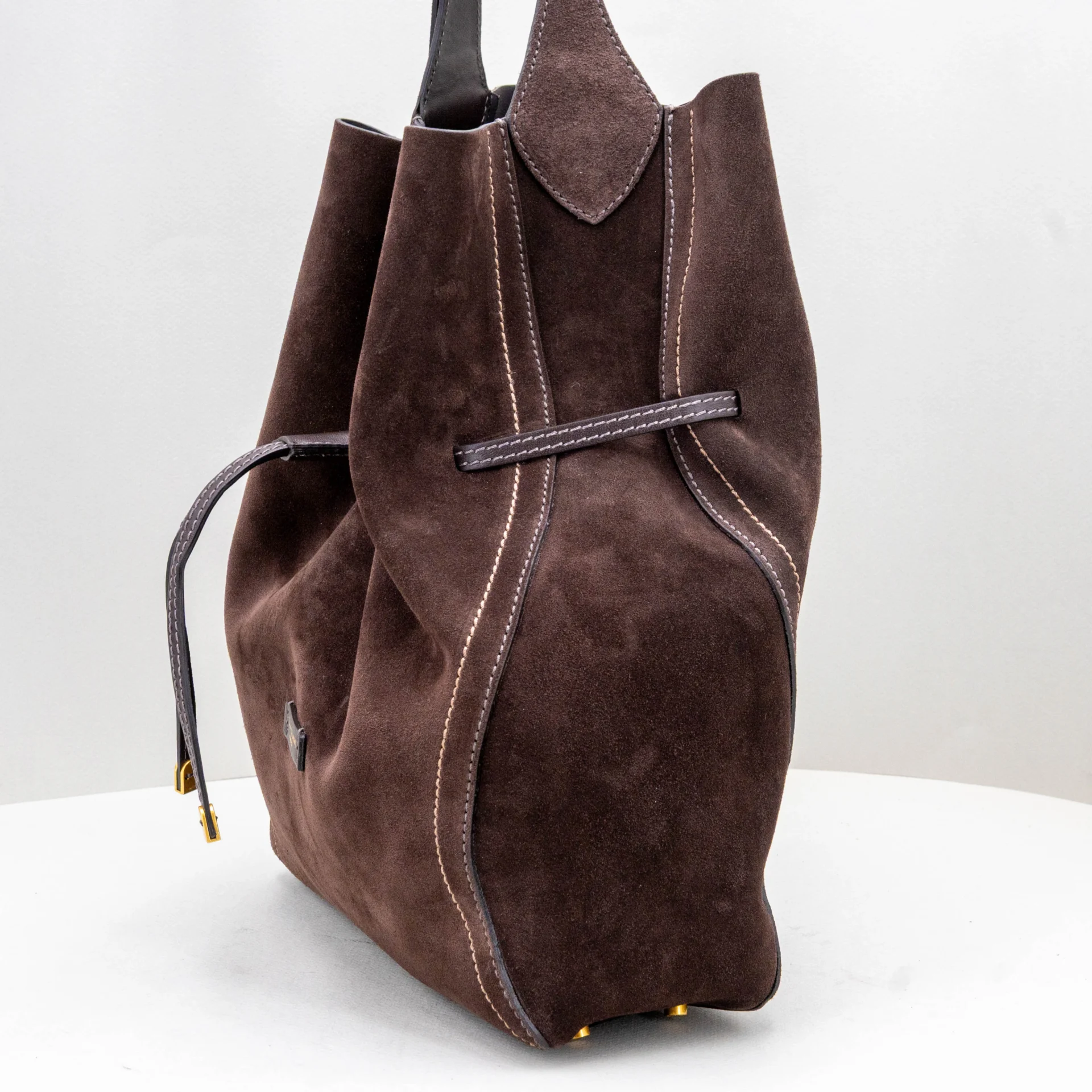 borsa donna a secchiello marrone