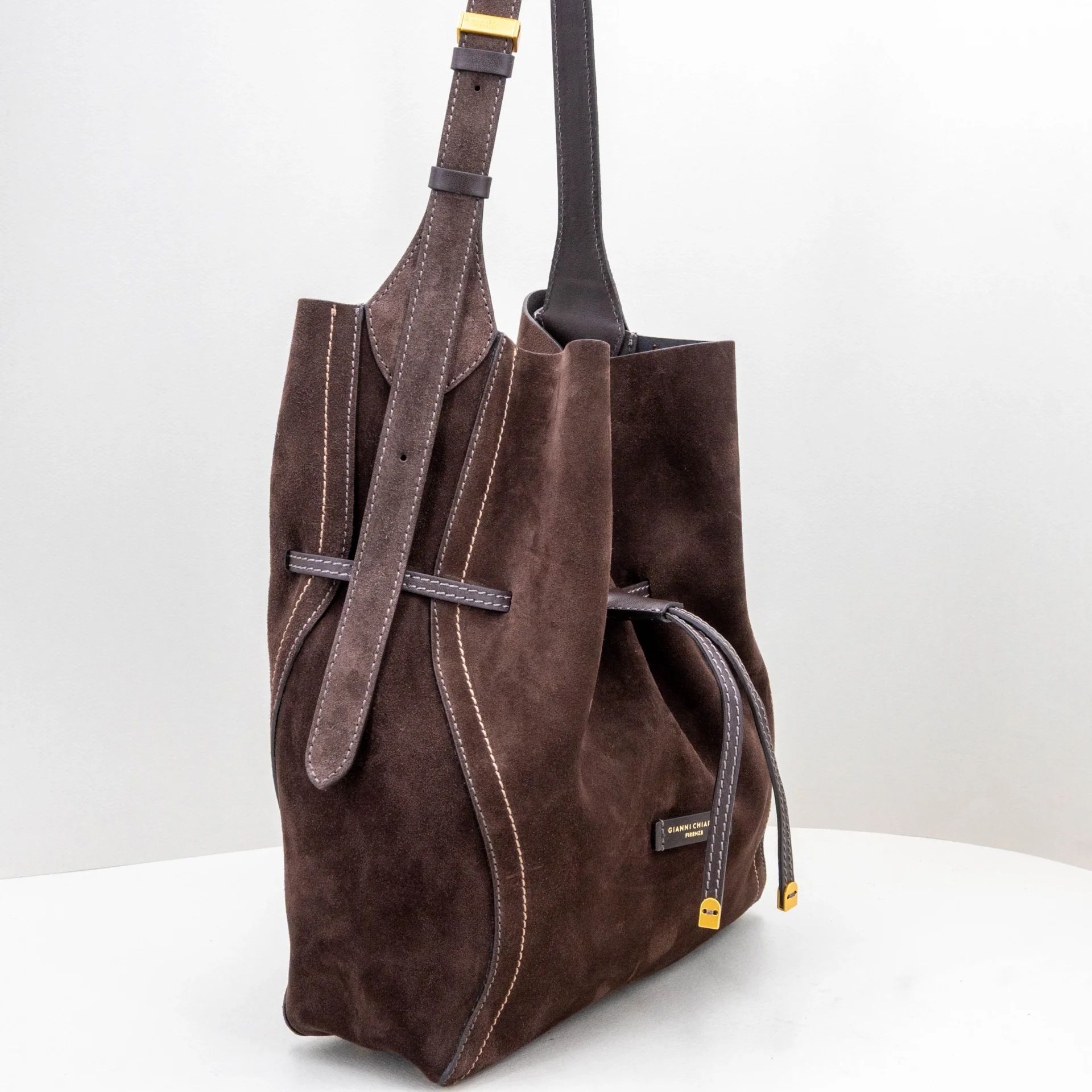 borsa donna a secchiello marrone