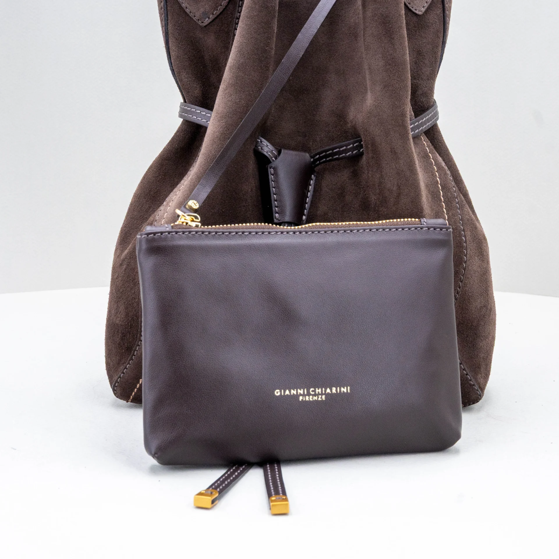 borsa donna a secchiello marrone