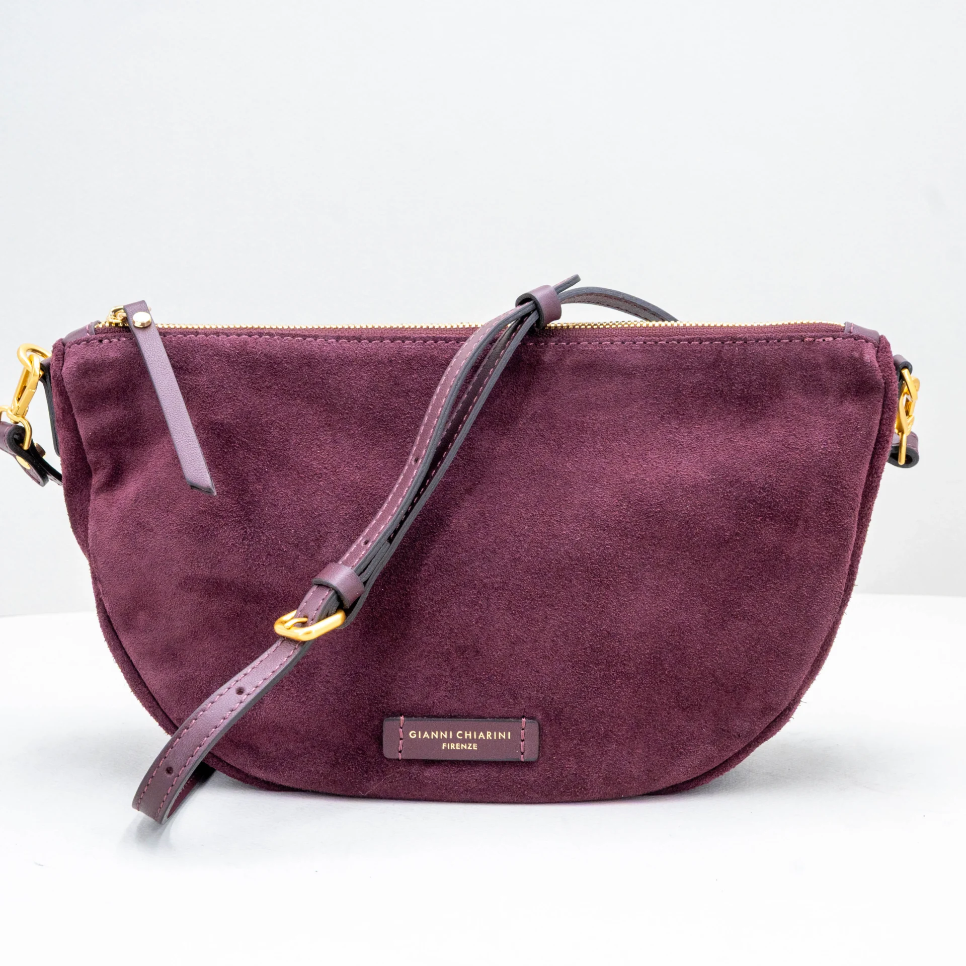 borsa donna piccola in camoscio bordeaux