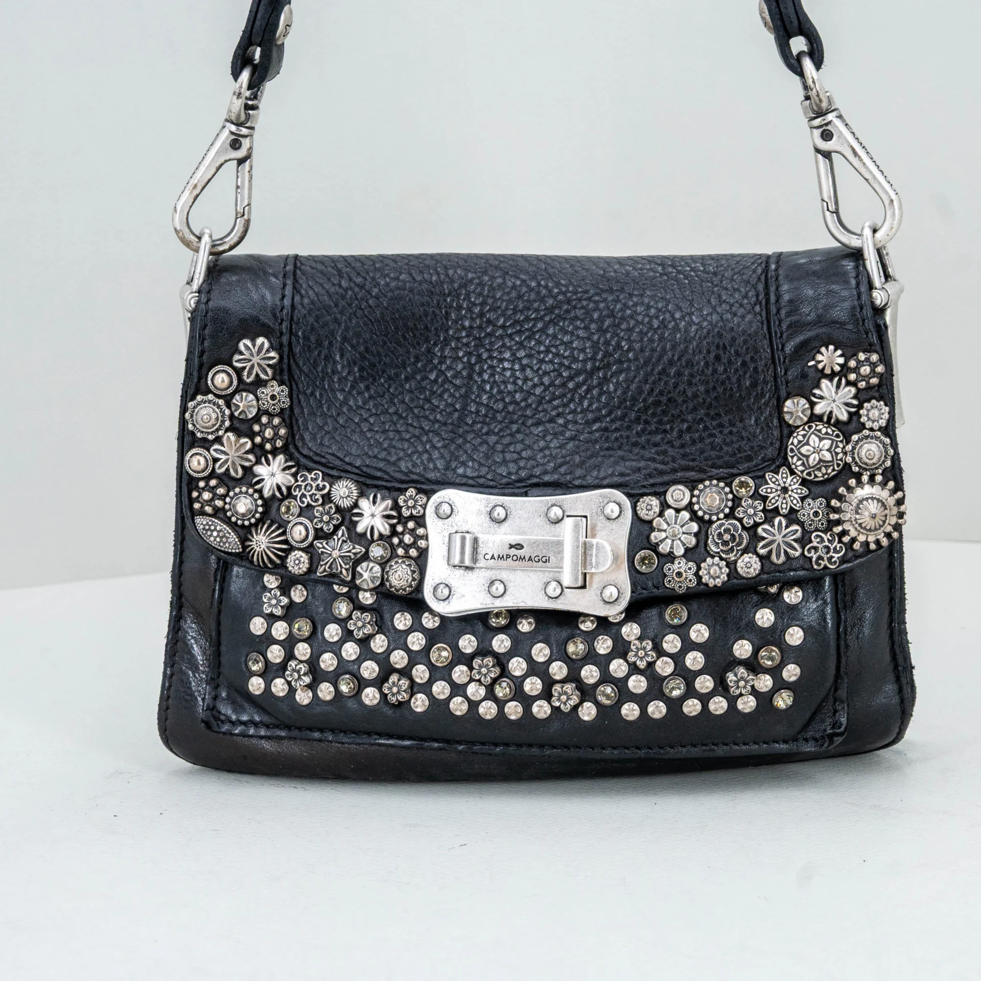 borsa donna in pelle nera elegante