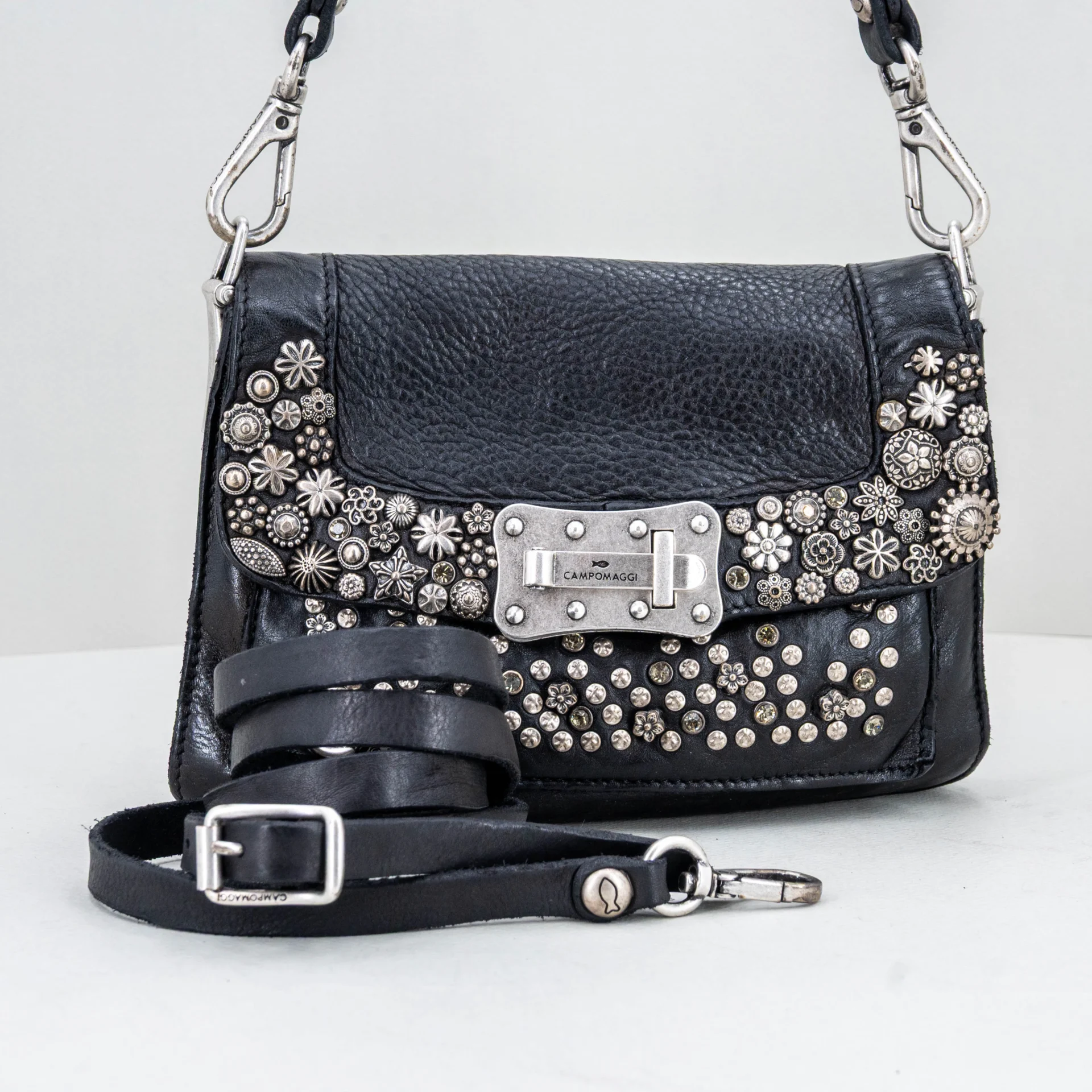 borsa donna in pelle nera elegante