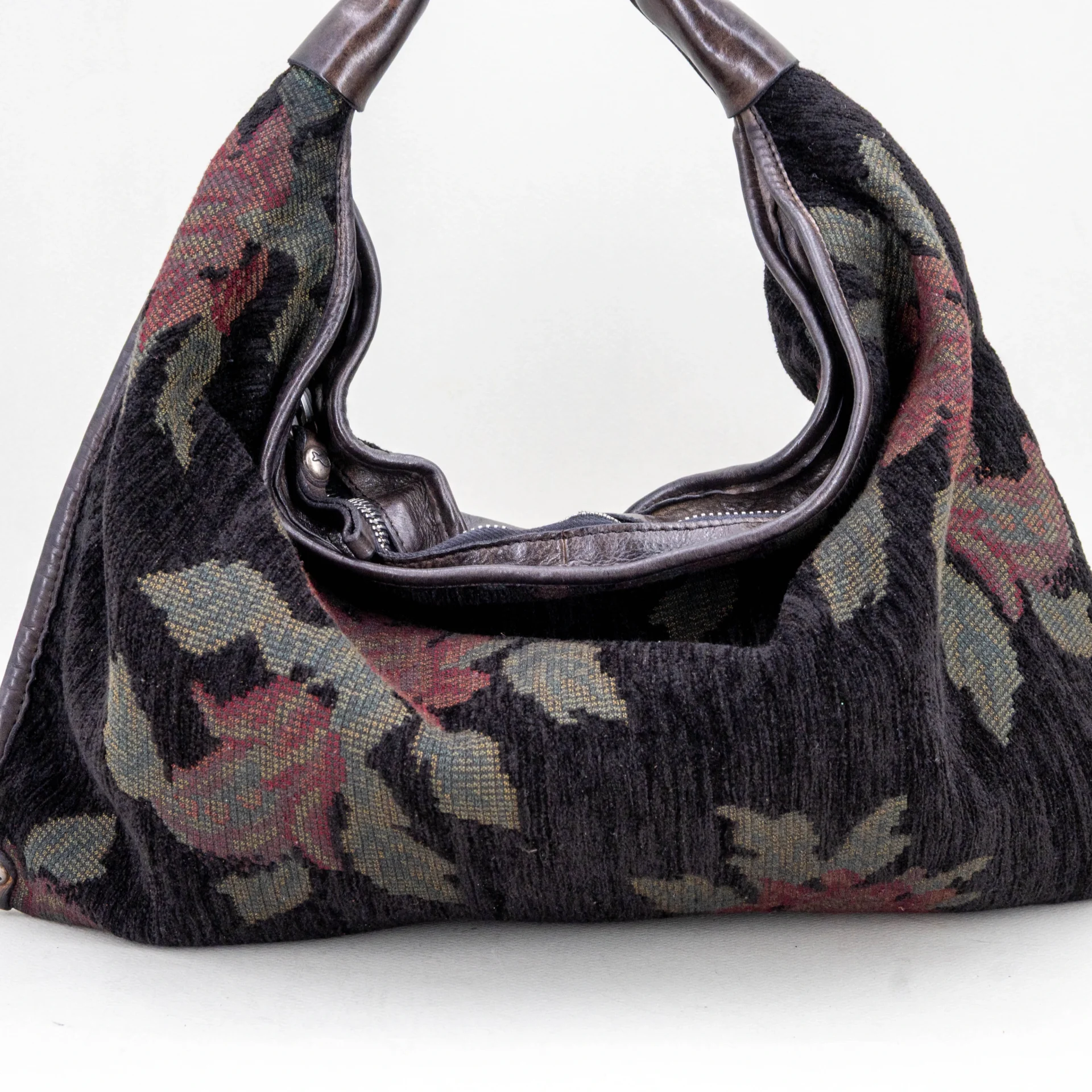 borsa donna a spalla in tessuto fantasia