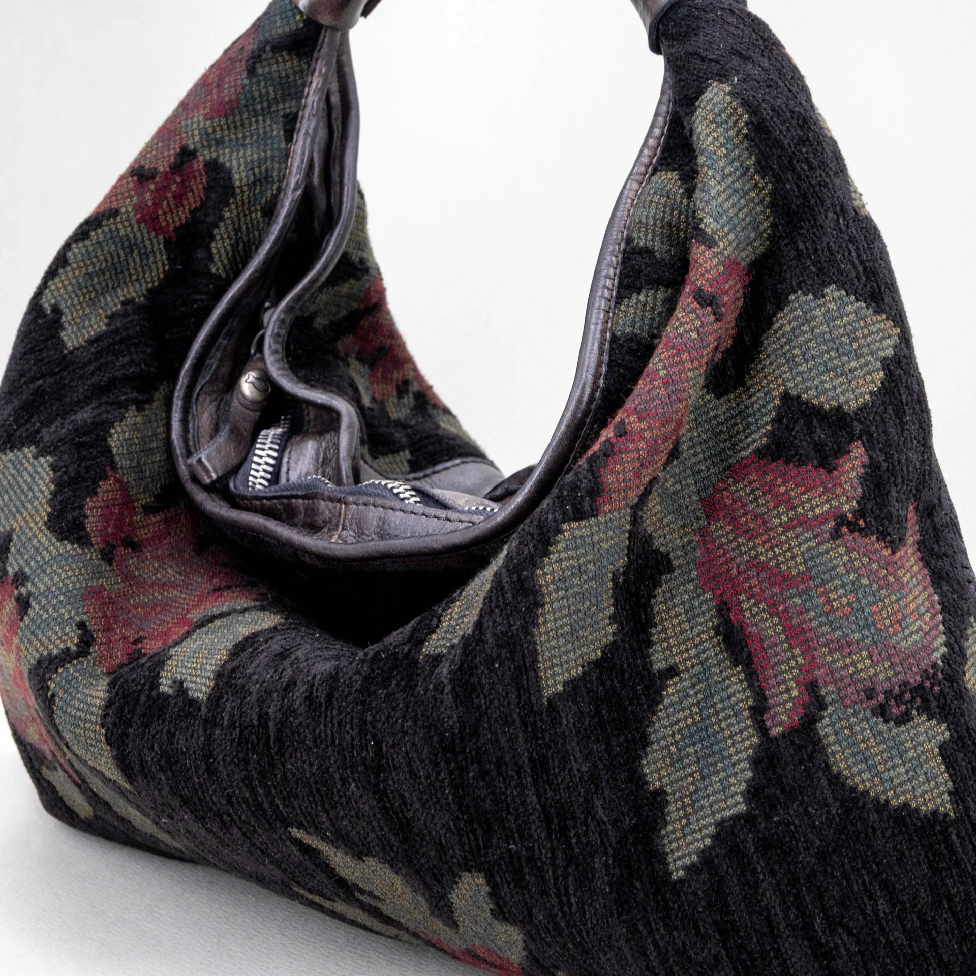 borsa donna a spalla in tessuto fantasia