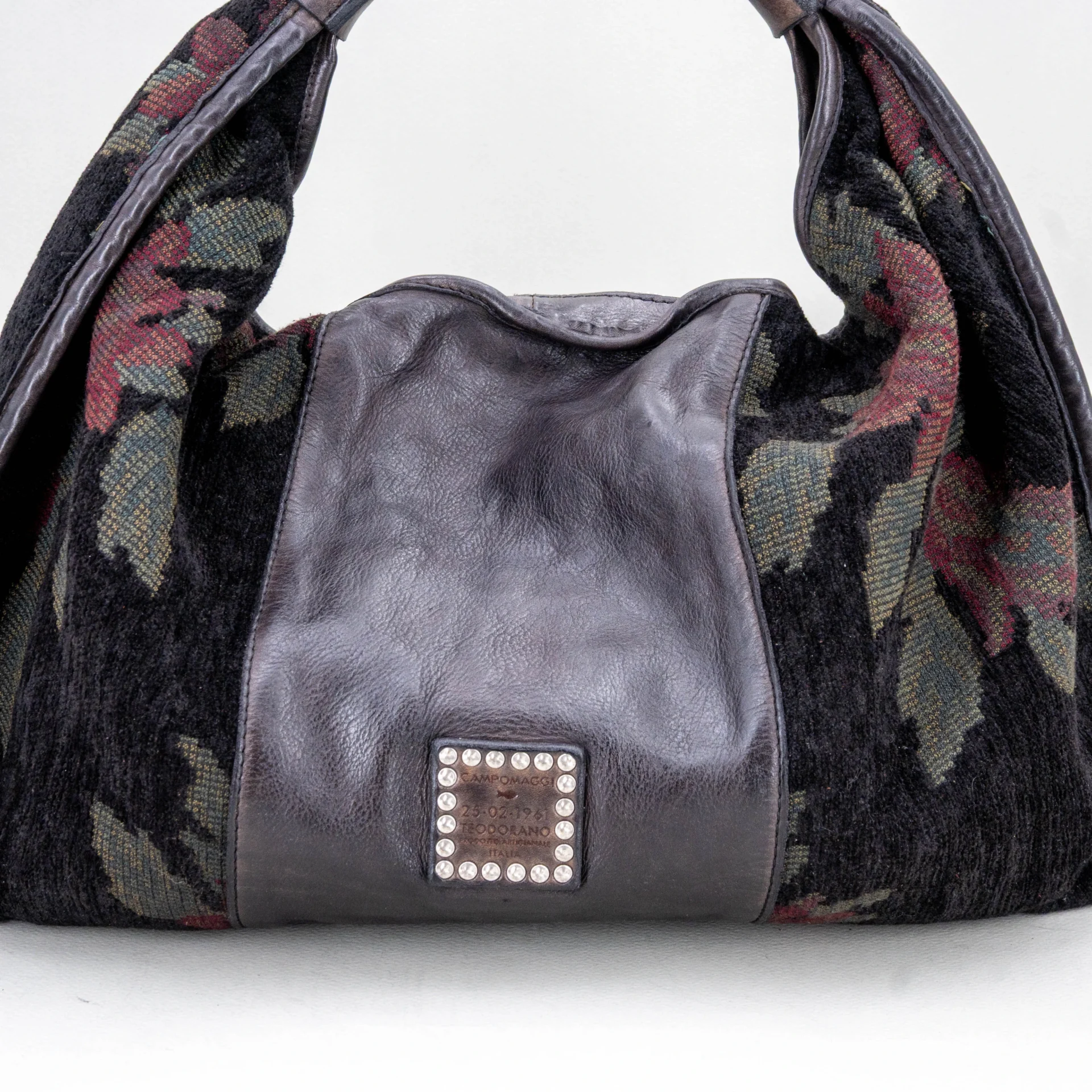 borsa donna a spalla in tessuto fantasia