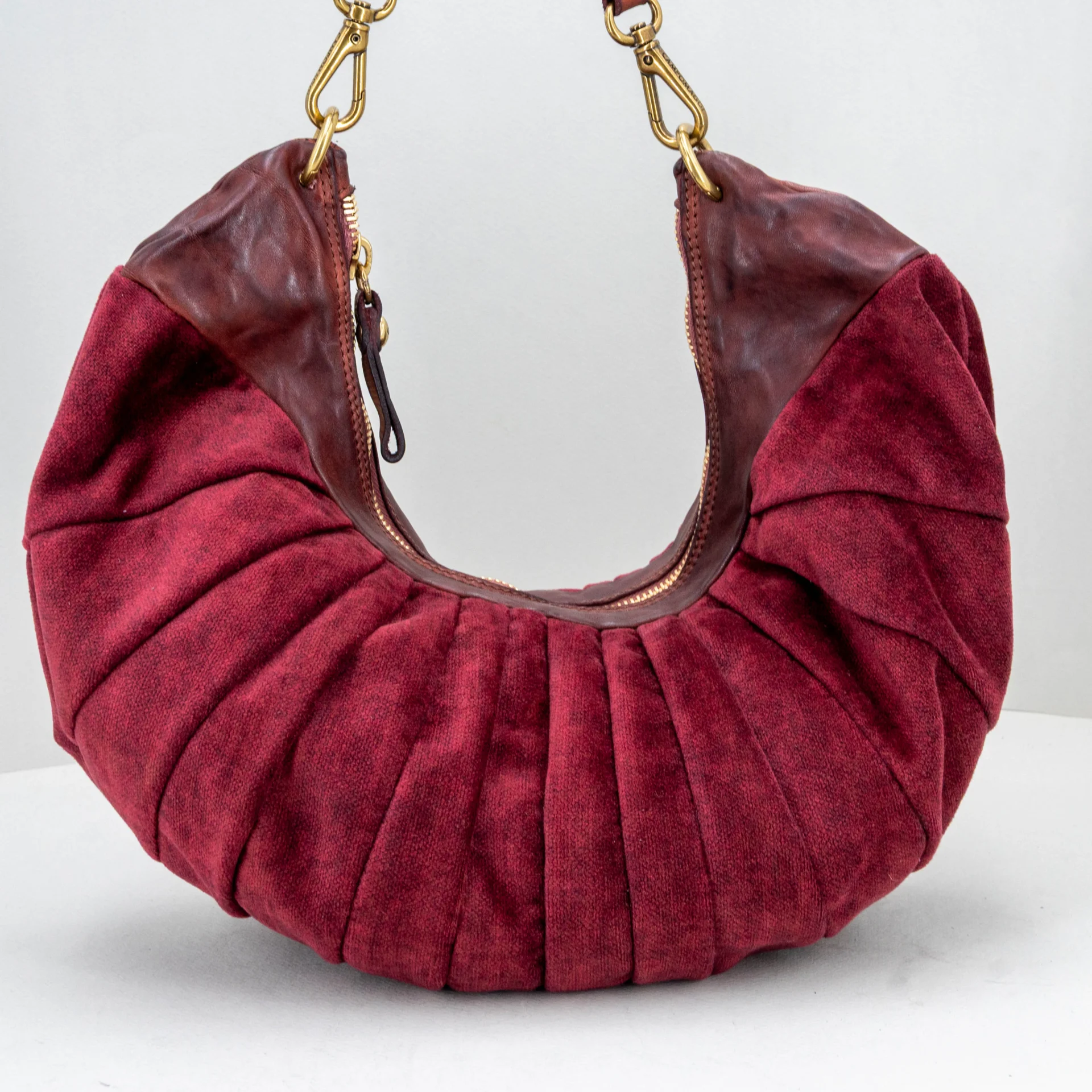 borsa donna elegante in tessuto bordeaux