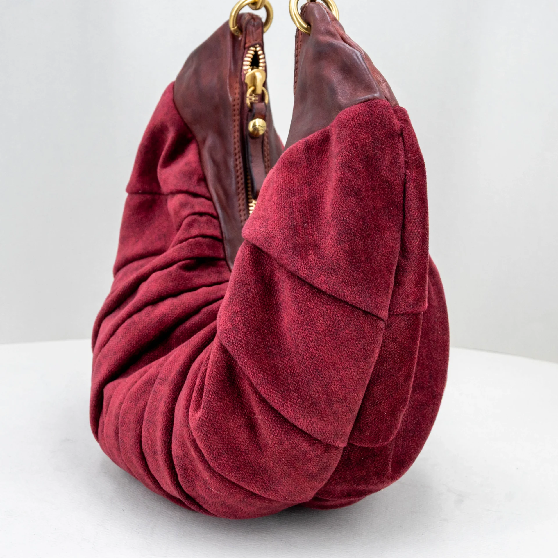 borsa donna elegante in tessuto bordeaux