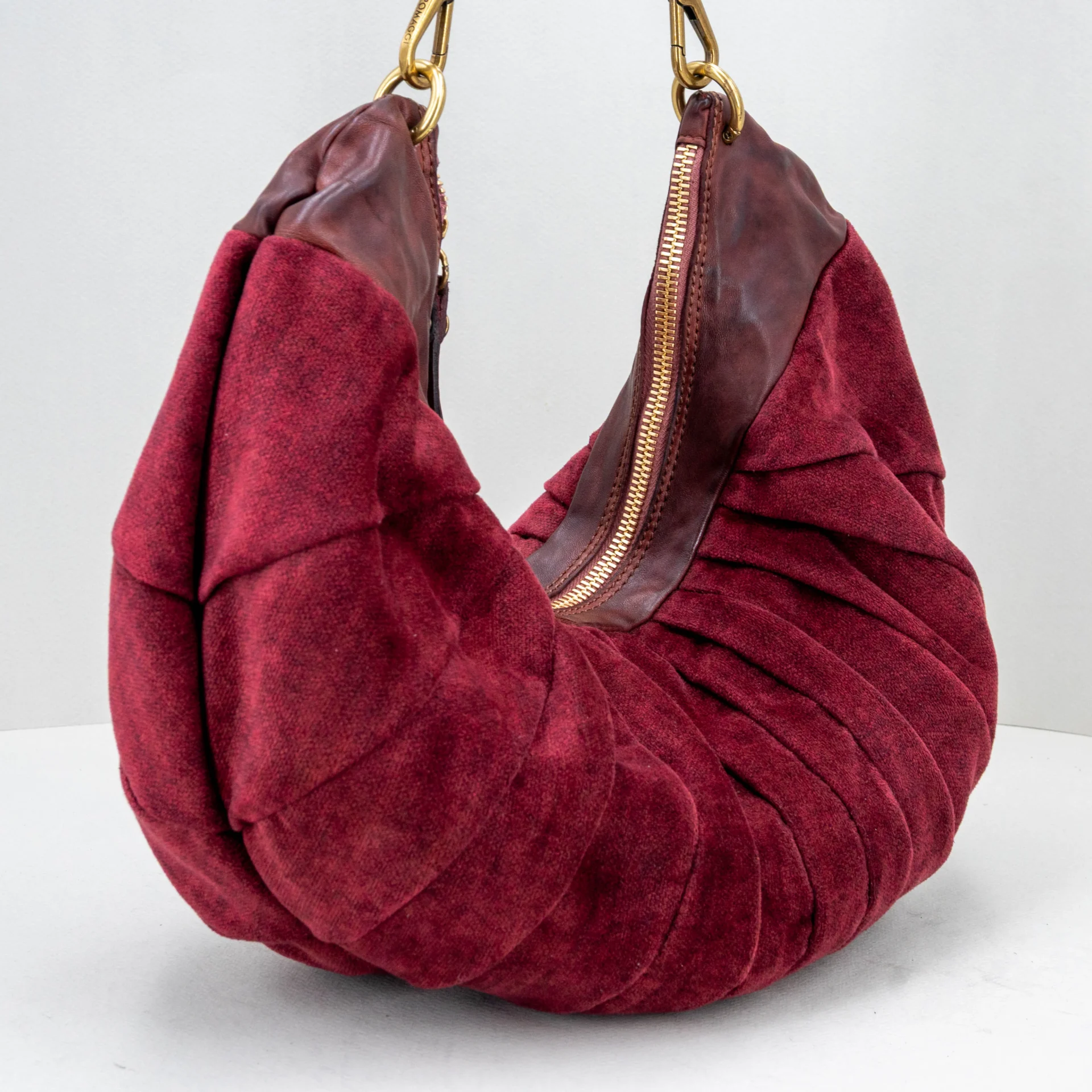 borsa donna elegante in tessuto bordeaux