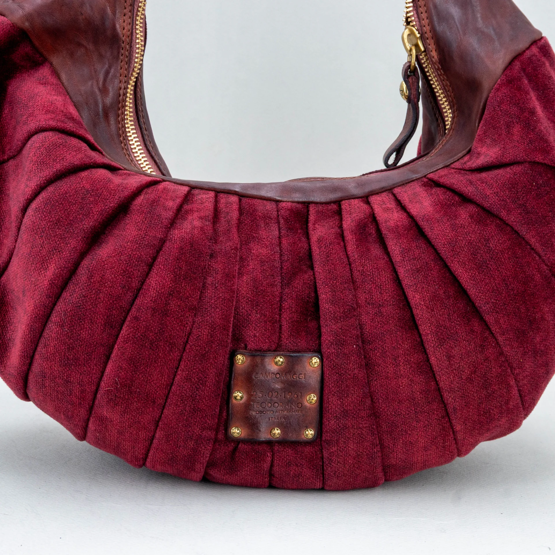 borsa donna elegante in tessuto bordeaux