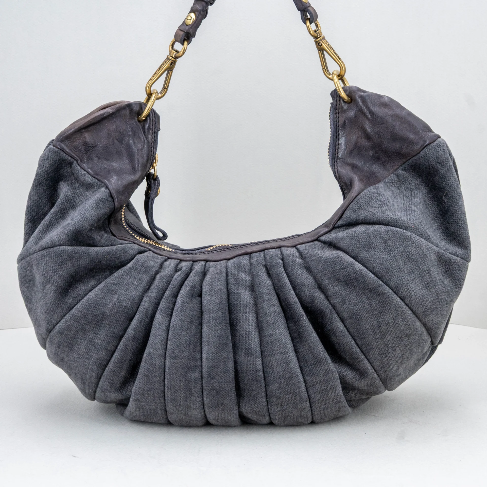 borsa donna elegante in velluto grigio