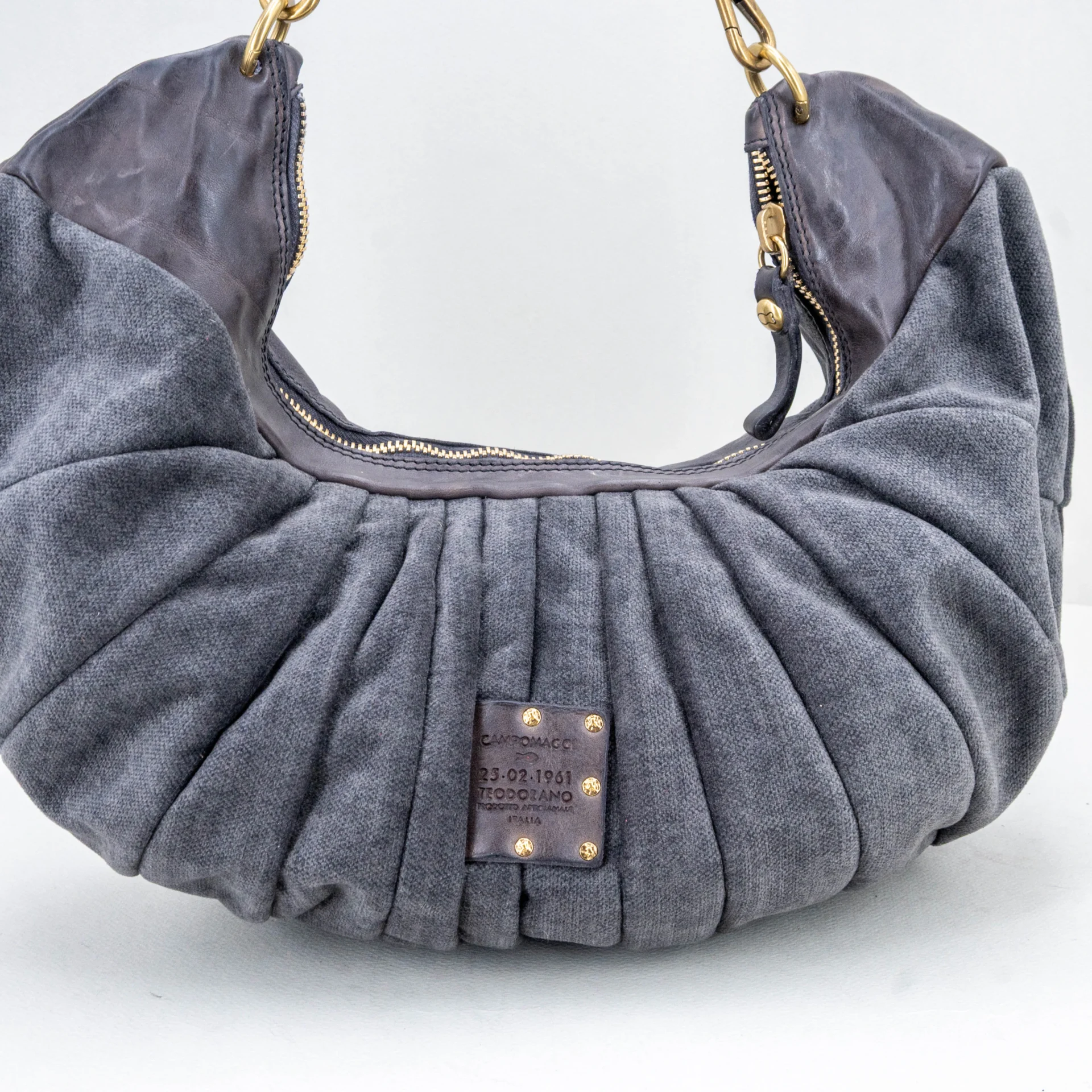 borsa donna elegante in velluto grigio