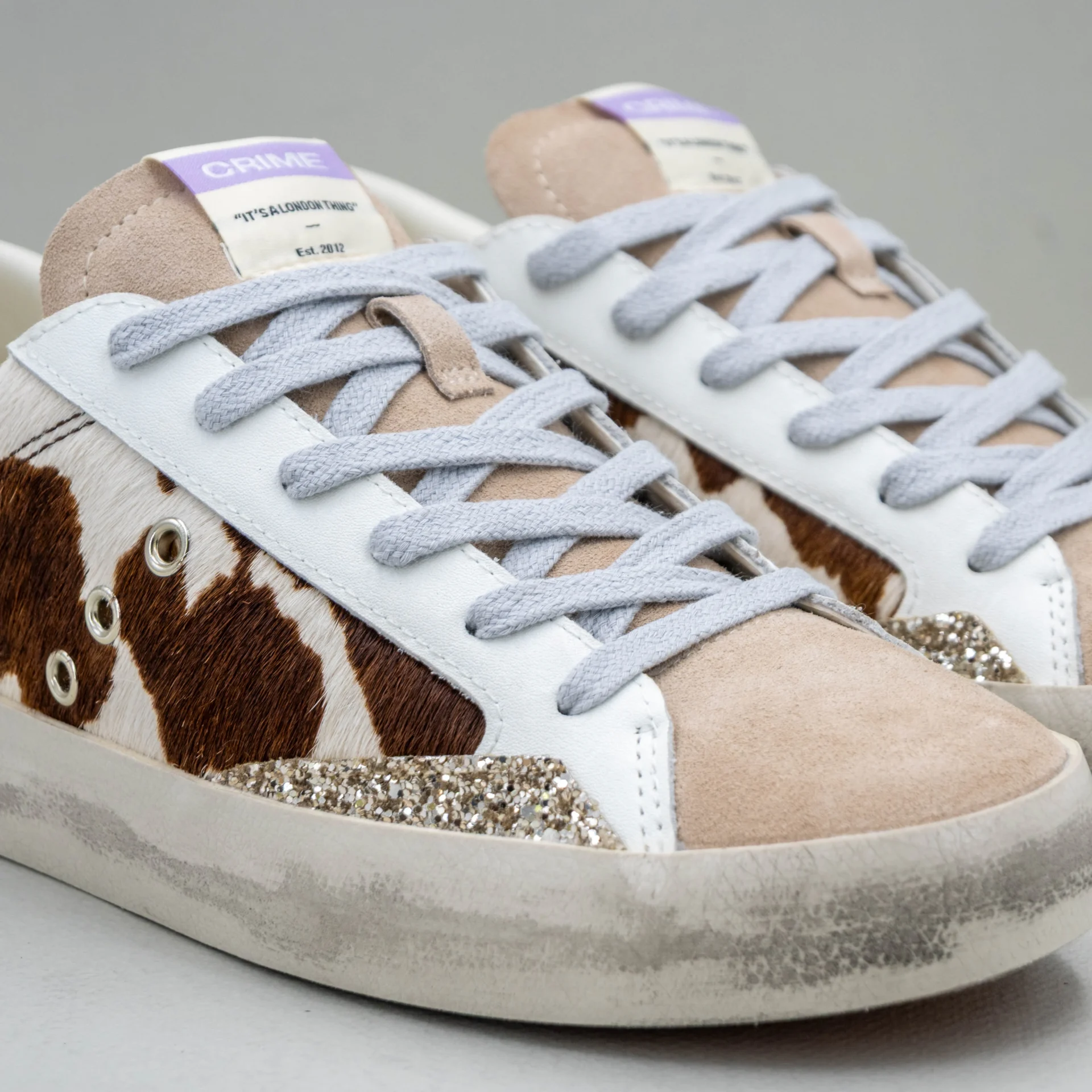 crime london sneaker donna bianca e cavallino