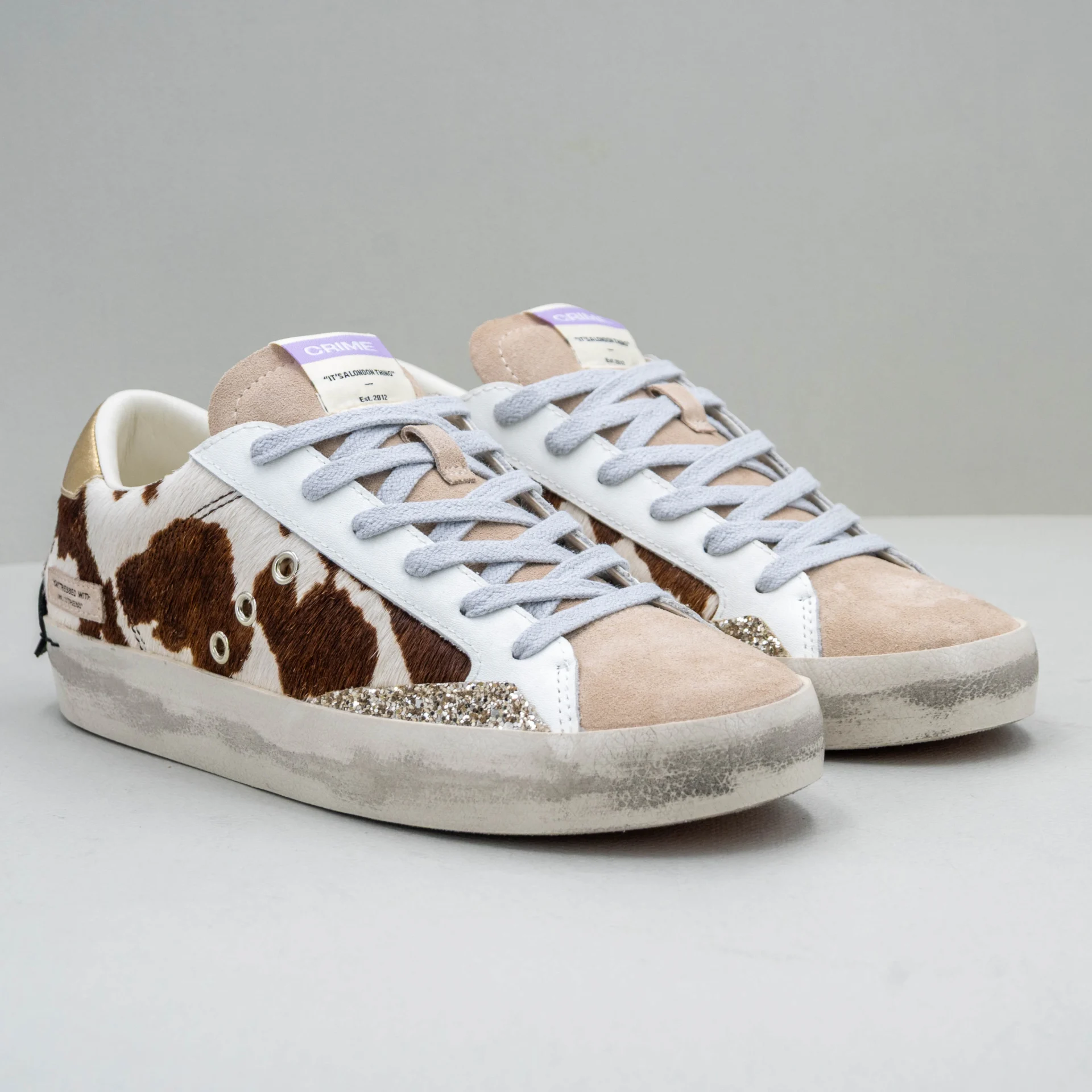 crime london sneaker donna bianca e cavallino