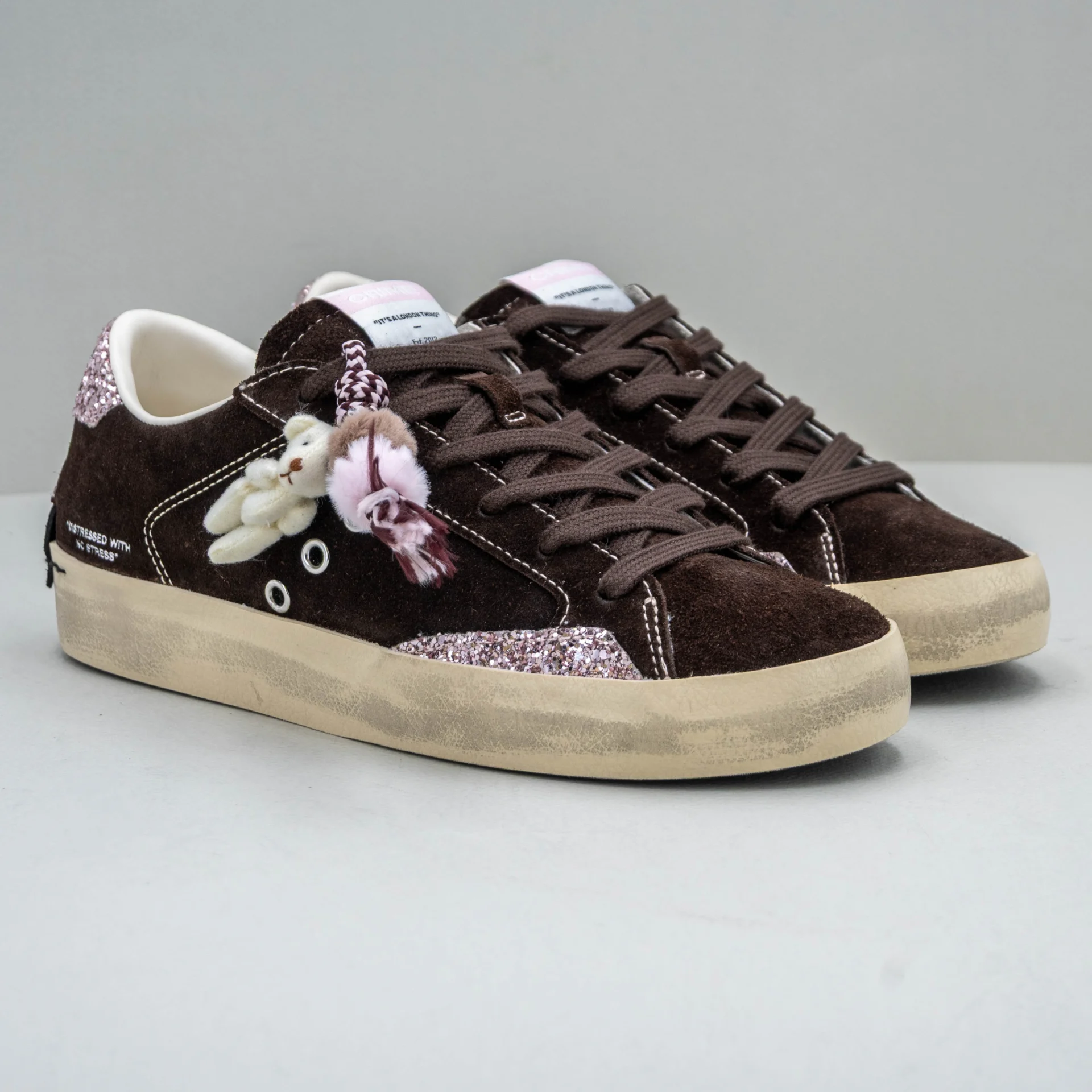 Crime London sneaker donna in camoscio marrone