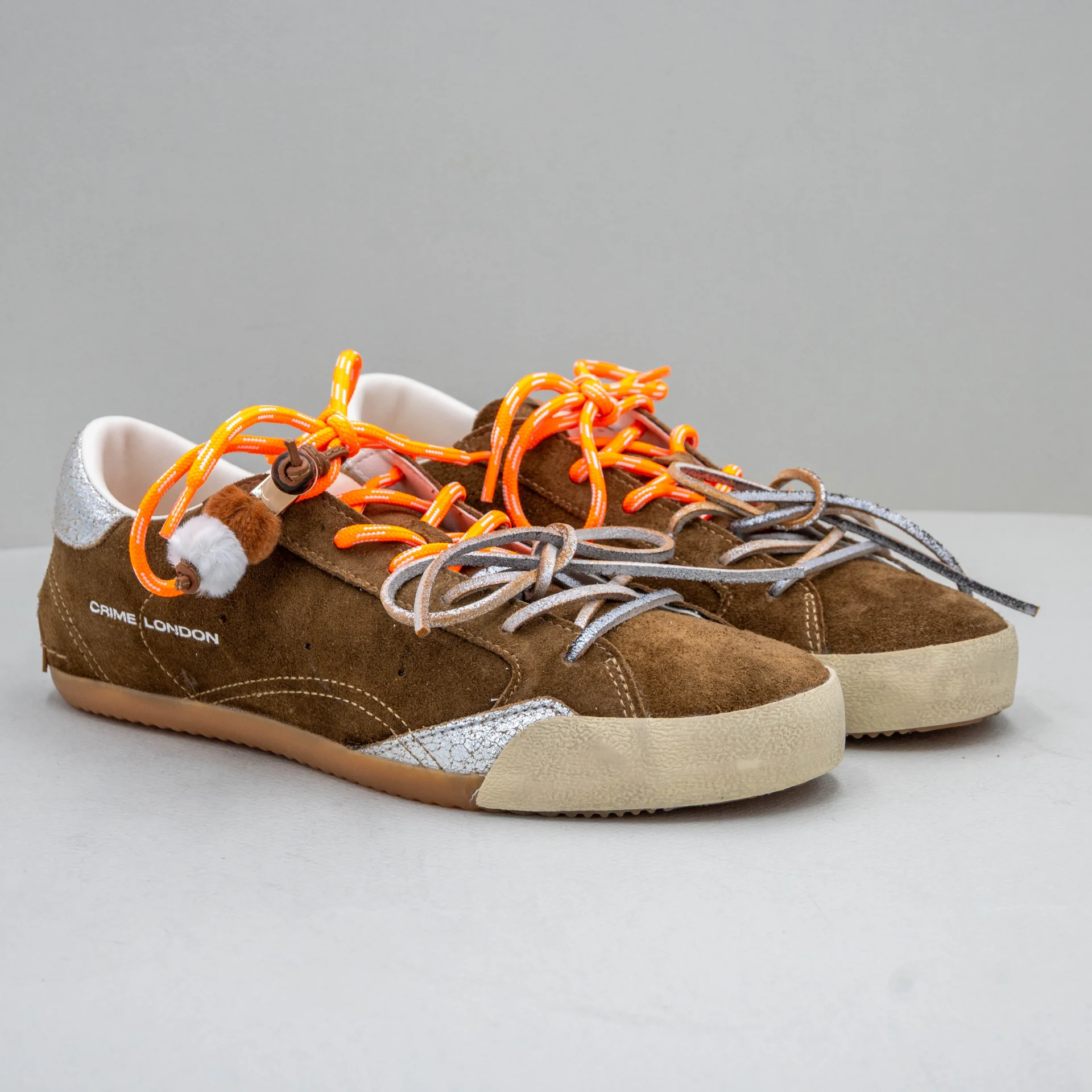 Crime london sneaker donna in camoscio marrone