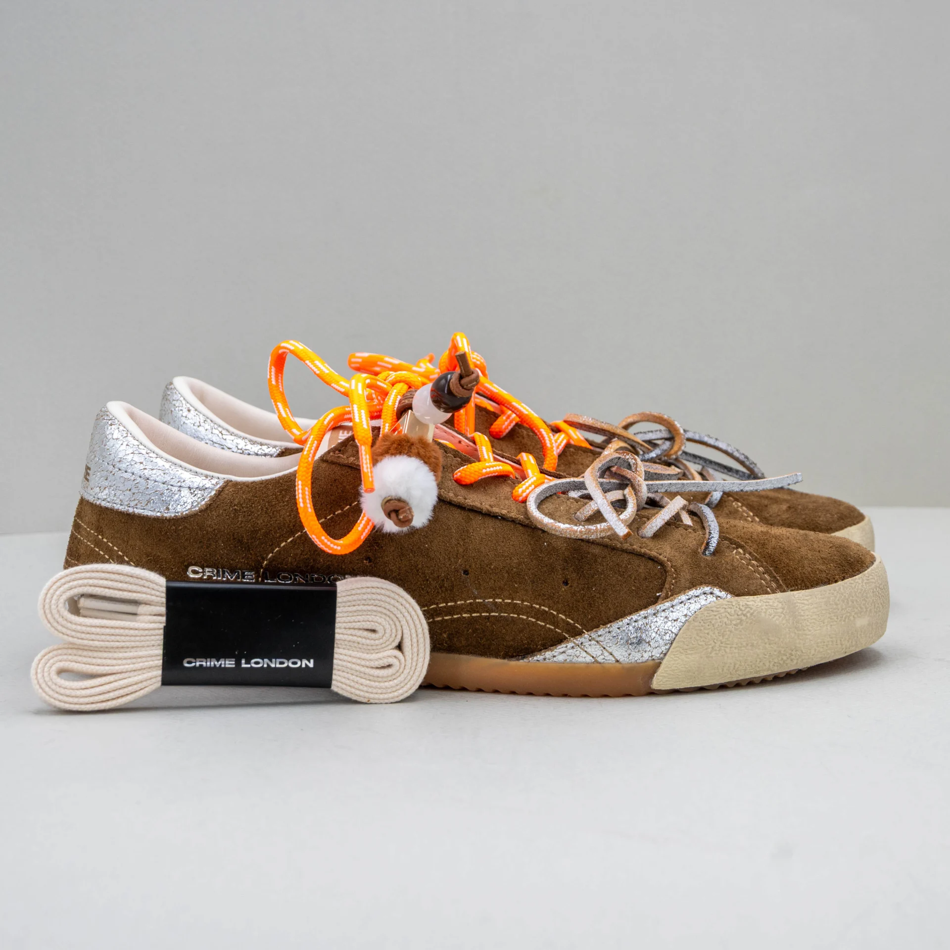 Crime london sneaker donna in camoscio marrone