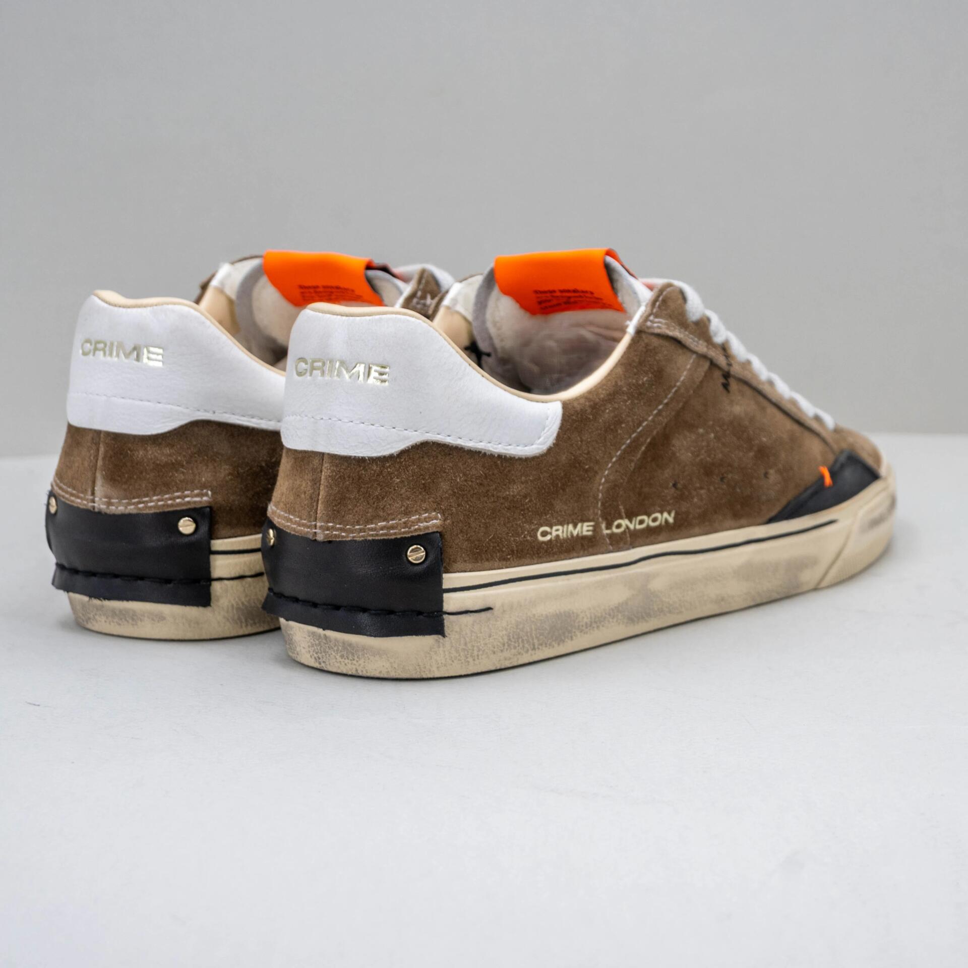 sneaker uomo bassa in camoscio marrone