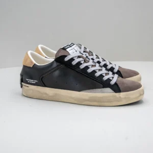 sneaker uomo bassa in pelle nera