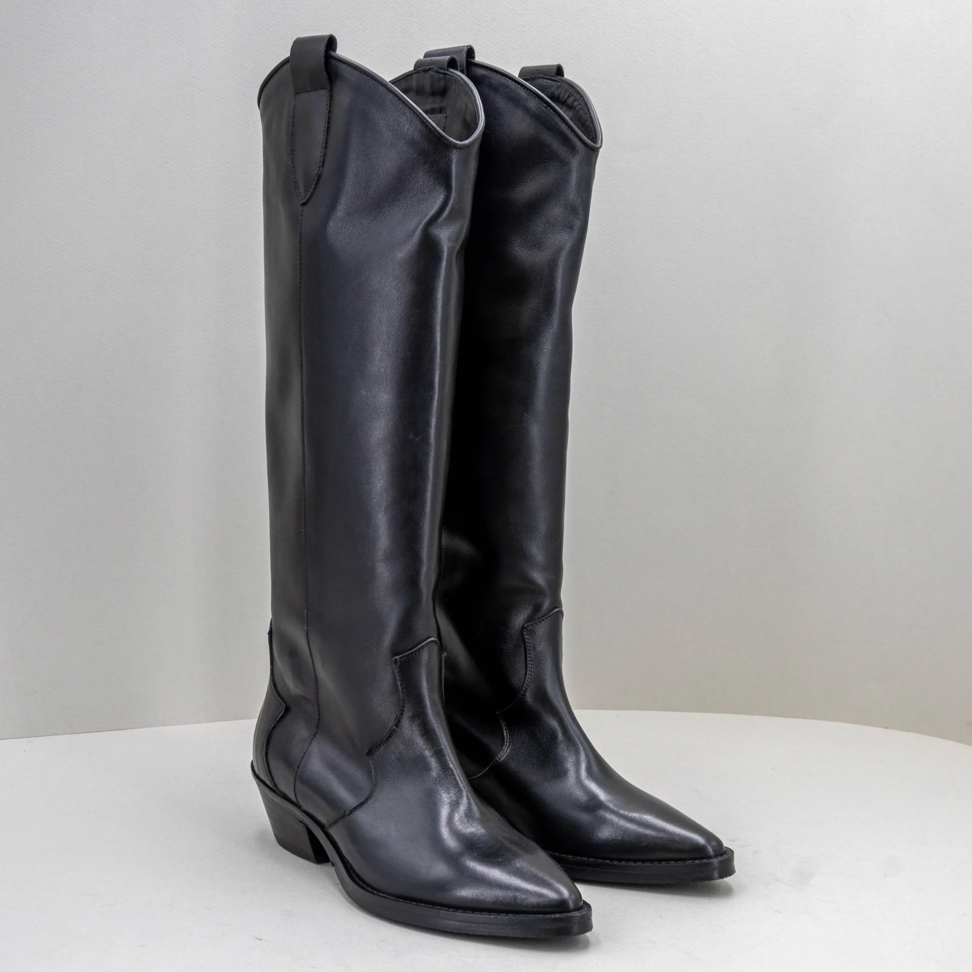 stivale donna alto in pelle colore nero