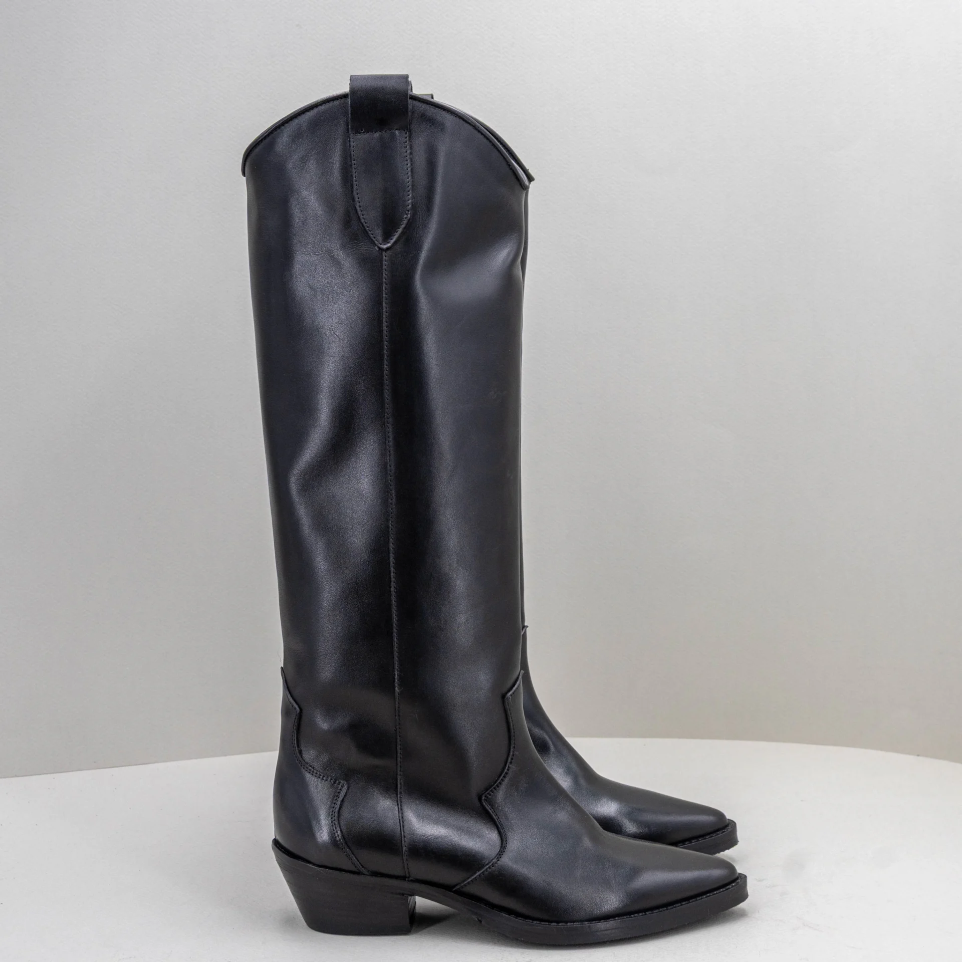 stivale donna alto in pelle colore nero