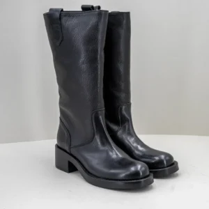 stivale donna biker pelle nero