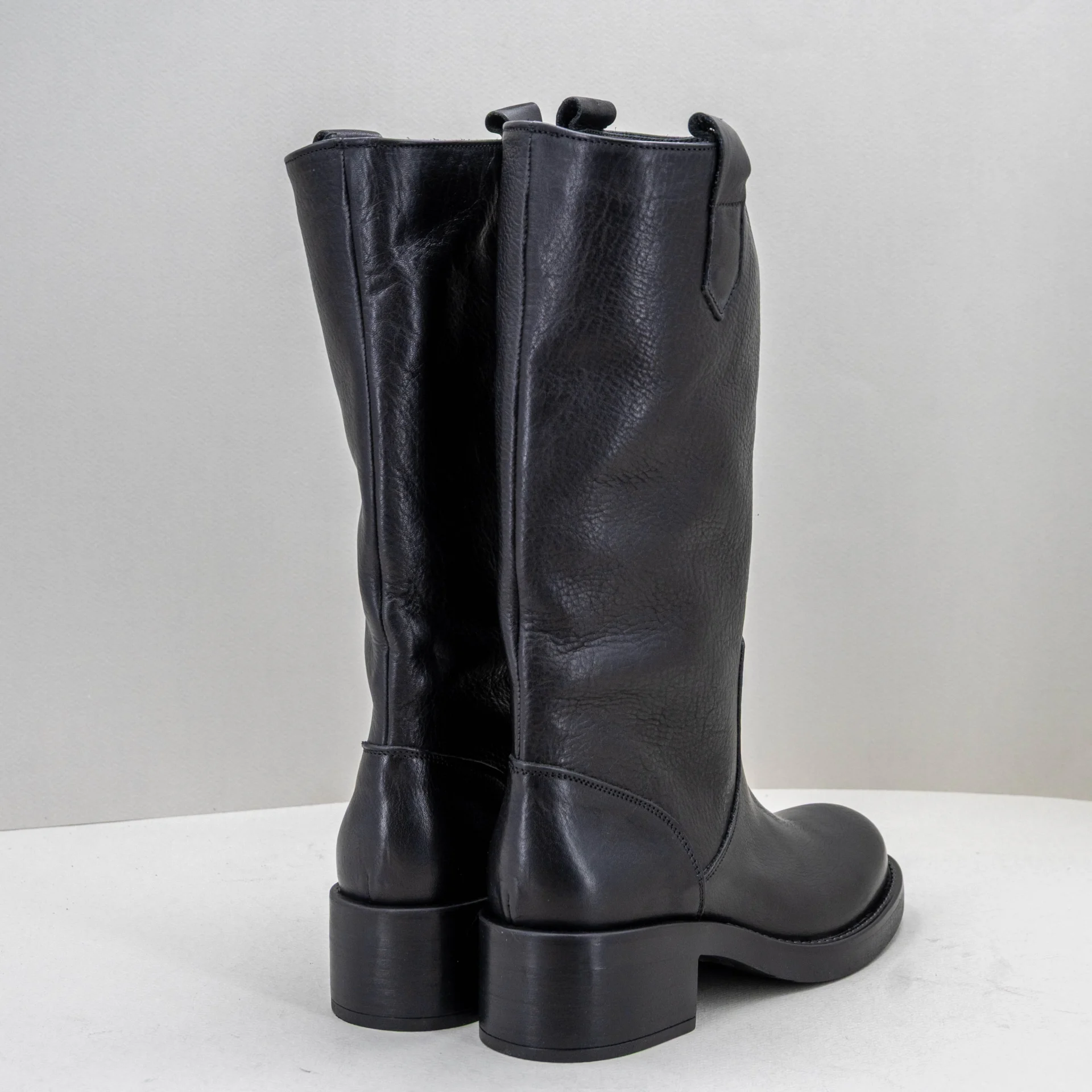 stivale donna biker pelle nero