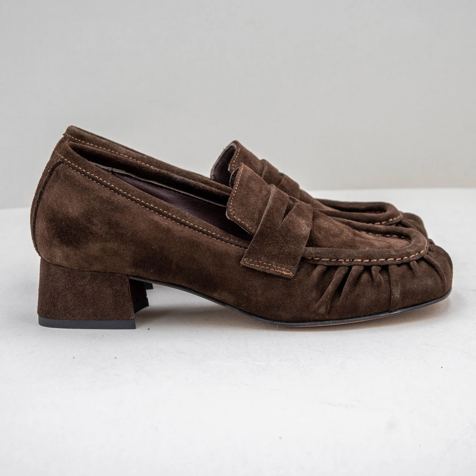 mocassino donna in camoscio marrone