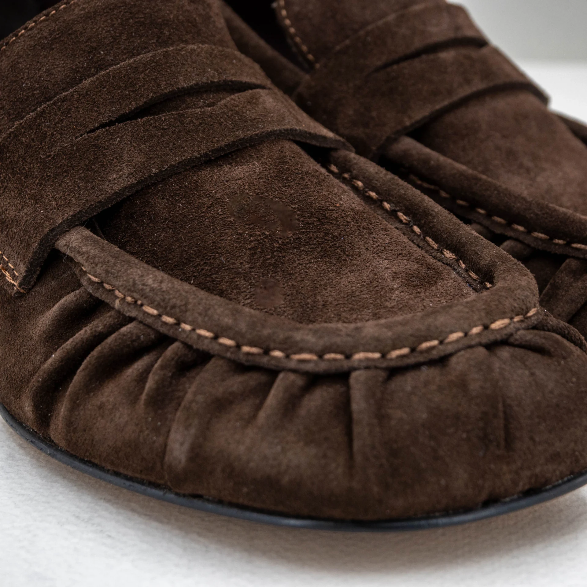 mocassino donna in camoscio marrone
