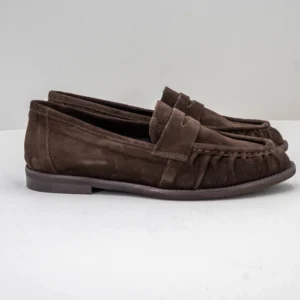 mocassino donna in camoscio marrone
