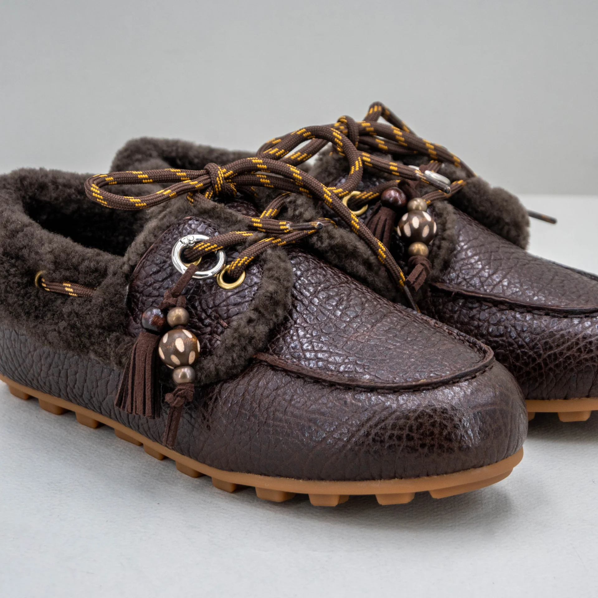 mocassino donna in pelle marrone scuro morbido
