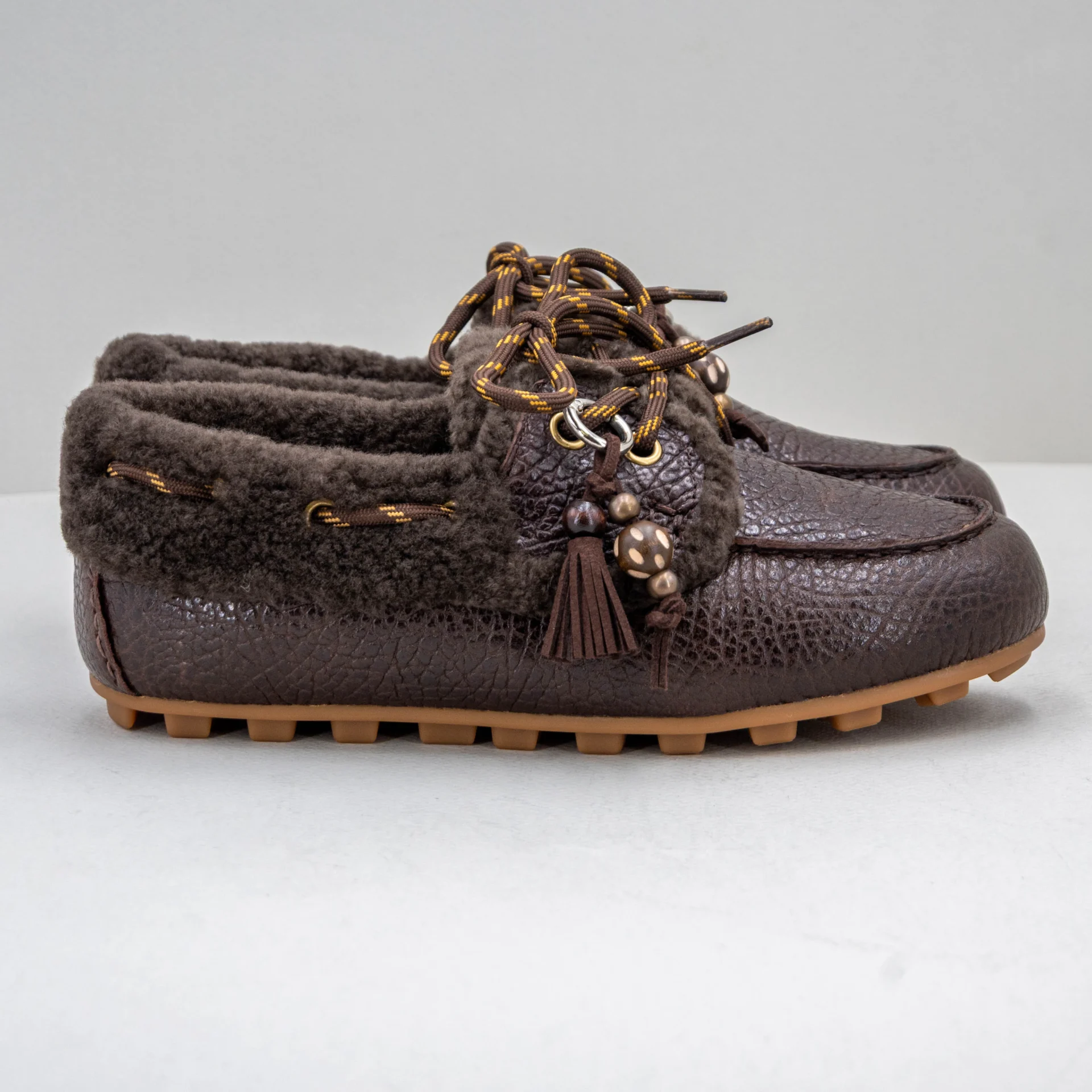 mocassino donna in pelle marrone scuro morbido