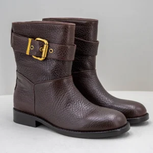 stivaletto donna in vera pelle colore marrone scuro