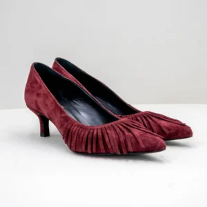 scarpa donna tacco basso, elegante colore rosso scuro
