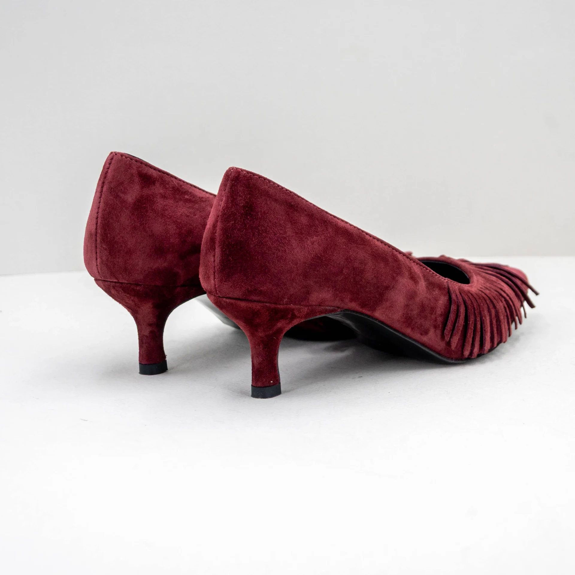 scarpa donna tacco basso, elegante colore rosso scuro