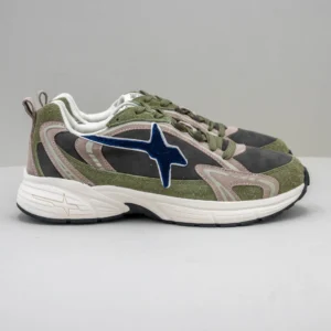 sneaker uomo verde militare e blu